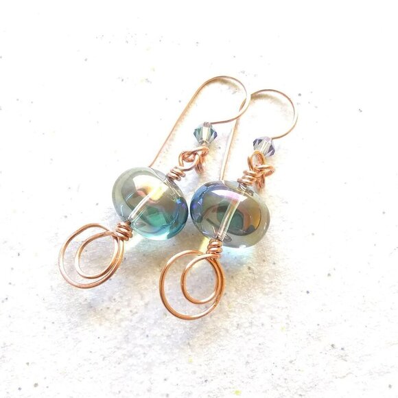 Amazing! Ultra Feminine Sexy Glam Earrings! Hand Crafted ~ Beaded ~ Wire Wrapped - Picture 4 of 9